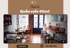 Thiết Kế Quán Cafe 40m2 Có 1-0-2