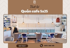 Thiết Kế Quán Cafe 5x25 Độc Đáo, Hút Mắt