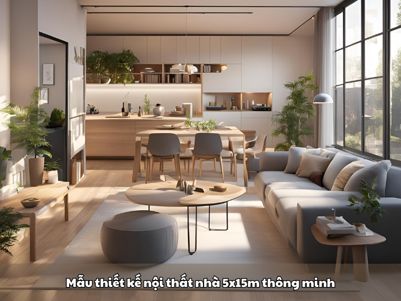 mau thiet ke noi that nha 5x15m thong minh