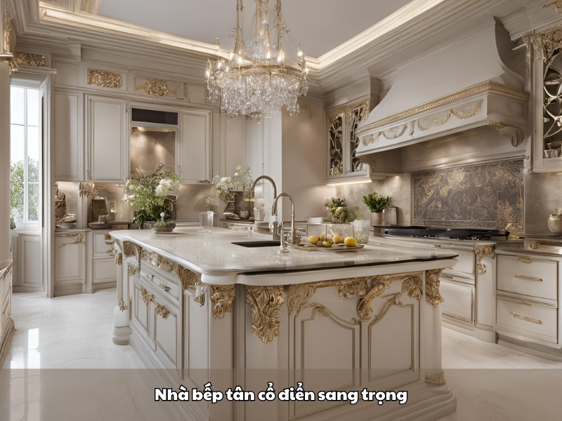nha bep tan co dien sang trong