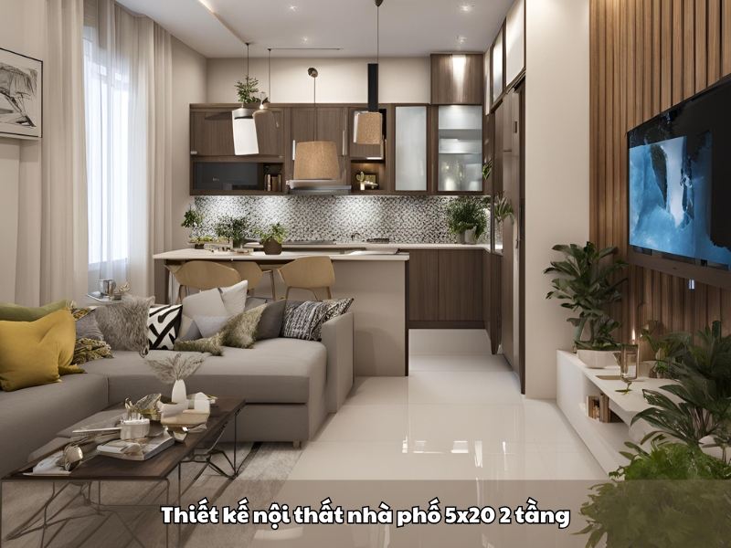 thiet ke noi that nha pho 5x20 2 tang