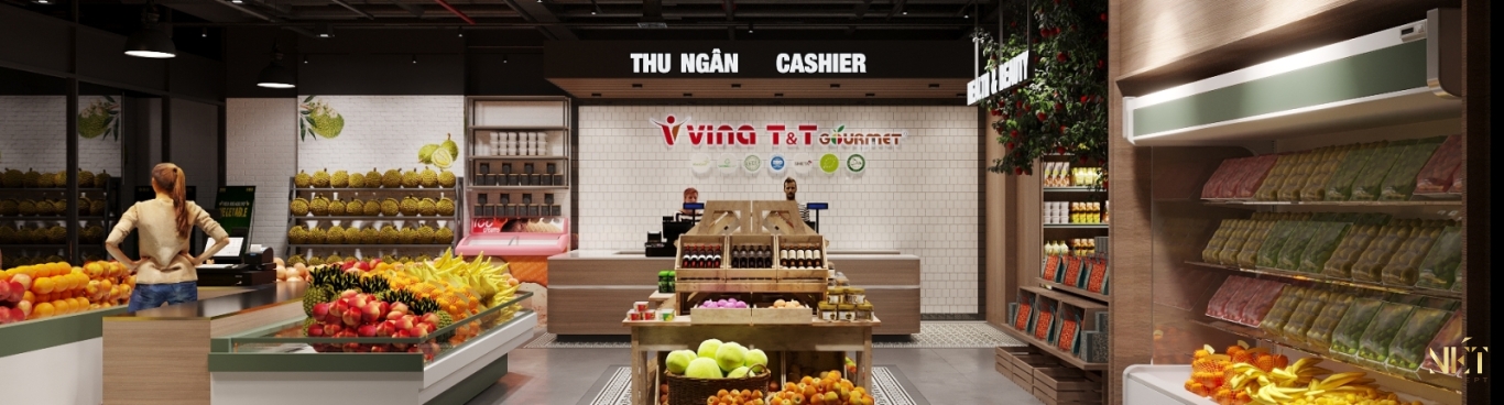 Dự Án Thiết Kế Thi Công Cửa Hàng Trái Cây Nhập Khẩu Hiện Đại