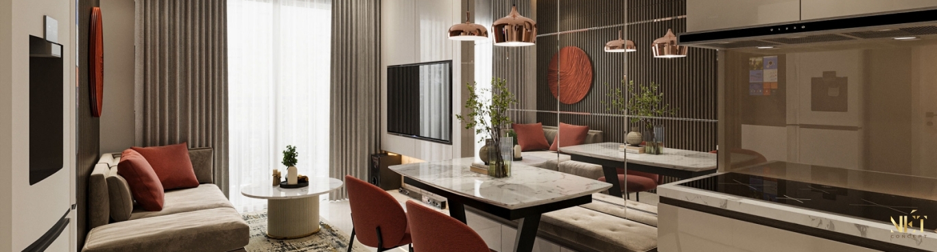 Thiết kế nội thất căn hộ 2 phòng ngủ