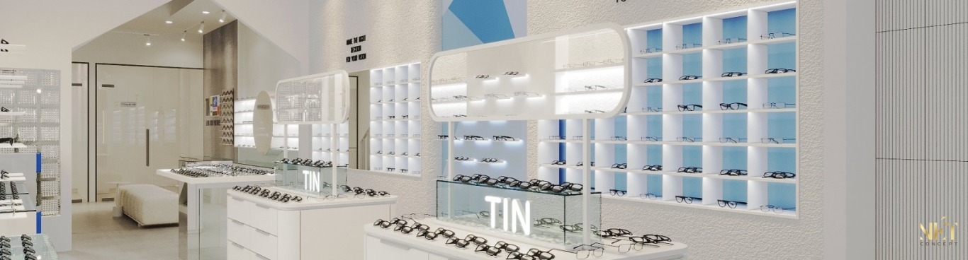 Thi công shop mắt kính hiện đại trọn gói tại Thủ Đức | Nét Concept